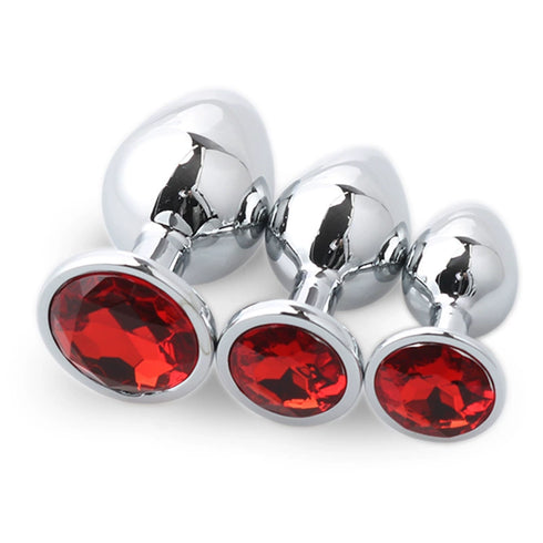 LS Jeweled Butt Plug Set - Round base