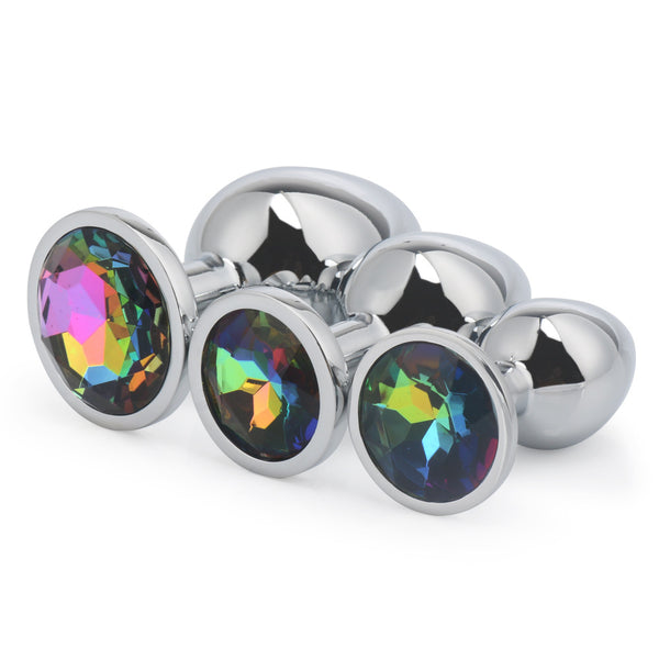 LS Jeweled Butt Plug Set - Round base