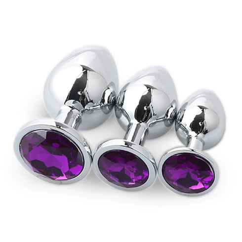 LS Jeweled Butt Plug Set - Round base