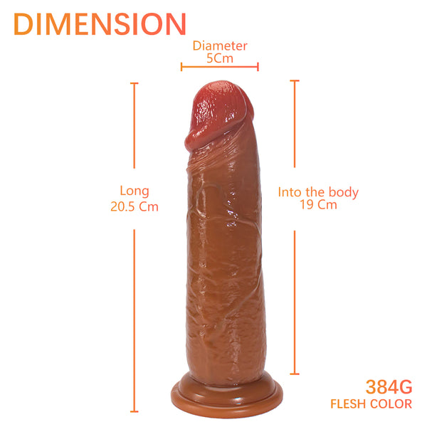 LUSTER Realistic Silicone Dildo without Balls - 8 Inch