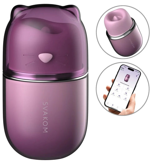 SVAKOM Klitty App Controlled Triple-Action Licking, Suction & Vibrating Stimulator