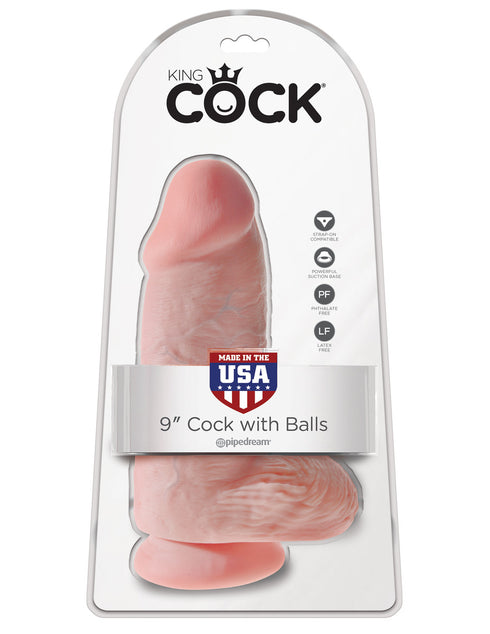 King Cock 9 Inch Chubby Dildo with Balls