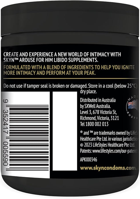 SKYN Arouse for Him Libido Supplements 60 Tablets