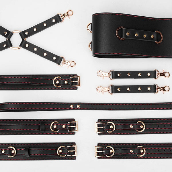 Trio Hide Deluxe Waist and Thigh Bondage Set - 8 Pieces