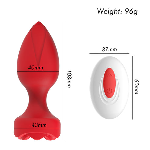 LoveQ Vibrating Rose Anal Plug - with Remote