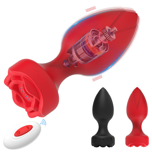 LoveQ Vibrating Rose Anal Plug - with Remote