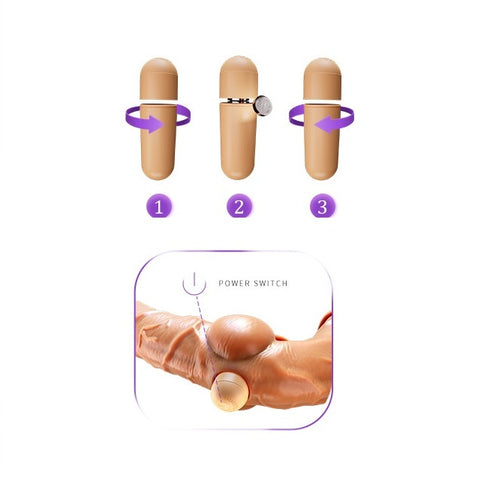 Realistic Double-Ended Vibrating G-Spot Dildo Anal Butt Plug Massager