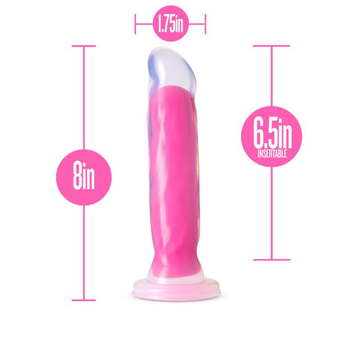 BLUSH Neo Elite Glow in the Dark Marquee 8 inch Silicone Dual Density Dildo