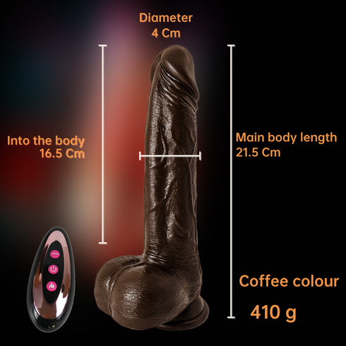 Smart Heating Rechargeable Auto-Thrust Realistic Dildo (8.85 Inch With Remote)