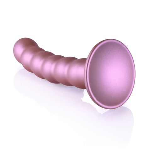 OUCH! Beaded Silicone G-Spot Dildo - Rose Gold - 13cm