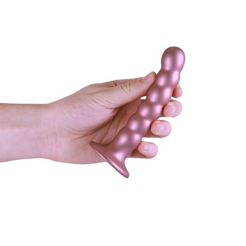 OUCH! Beaded Silicone G-Spot Dildo - Rose Gold - 13cm