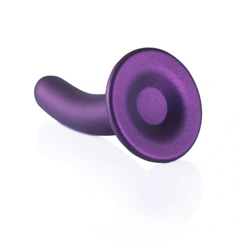 OUCH! Smooth Silicone G-Spot Dildo - Metallic Purple - 14.5 cm