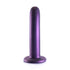 OUCH! Smooth Silicone G-Spot Dildo - Metallic Purple - 14.5 cm