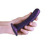 OUCH! Smooth Silicone G-Spot Dildo - Metallic Purple - 14.5 cm