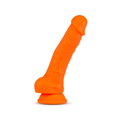Neo Elite By Blush - 7.5 Silicone Dual Density Cock with Balls - Neon Orange