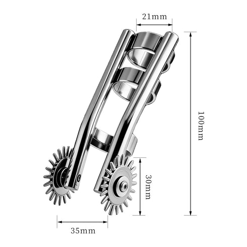 Champ Stainless Steel Dual Pinwheel Finger Roller
