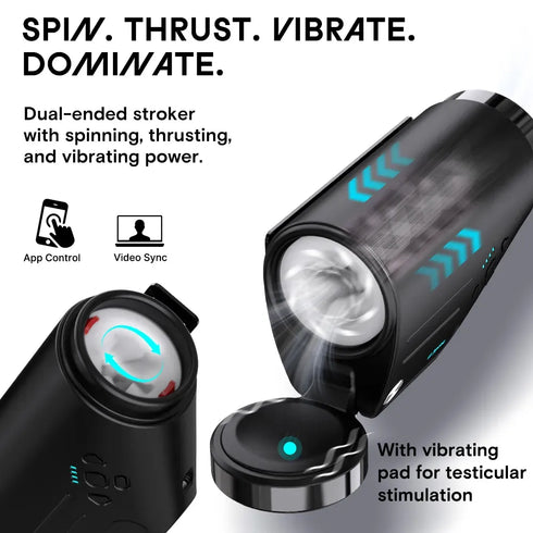 SVAKOM Kaotik Labs The Shotty Spinning & Thrusting Vibrating Interactive Masturbator
