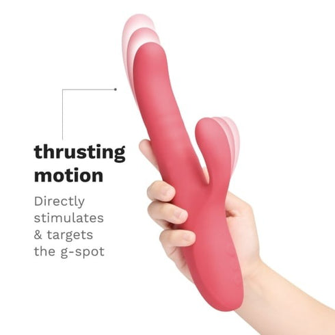Le Wand Thrust Rechargeable Thrusting Rabbit Vibrator with Rotating Beads