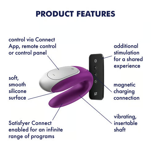 Satisfyer Double Fun Partner Vibrator with Connect App