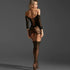 Cindylove Midnight Lace Crisscross Crotchless Bodystocking - One Size