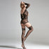 Cindylove Midnight Lace Crisscross Crotchless Bodystocking - One Size