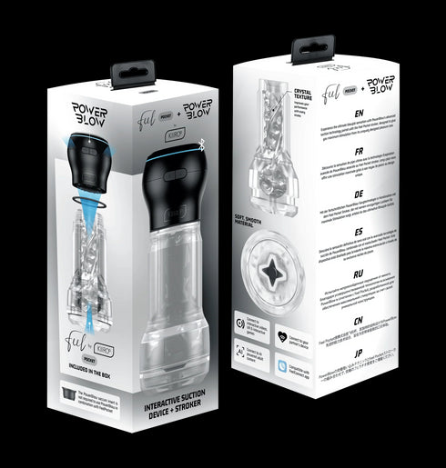 Feel by KIIROO Pocket Stroker Crystal and PowerBlow Combo Clear