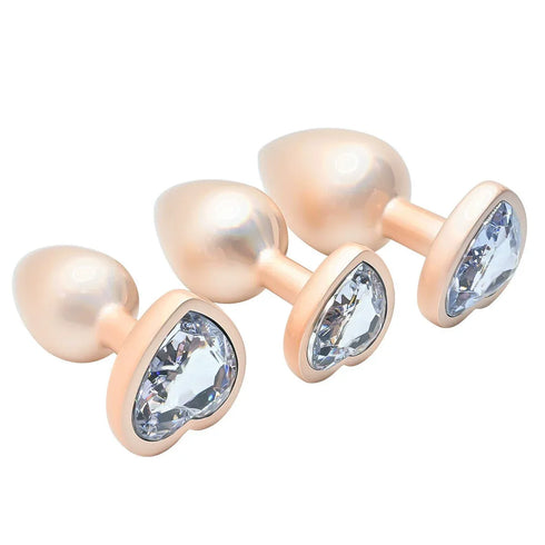 Lovendur LoveGlow Heart Gem Anal Plug Set of 3
