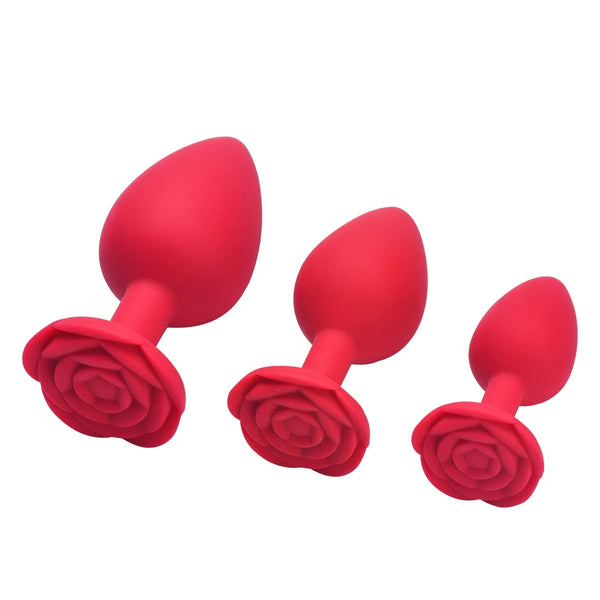 Lovendur Silicone Lust Rosy Trio Butt Plug Set