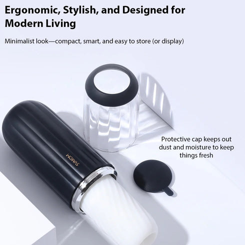 Svakom Sam Neo 2 Pro Interactive Heating Sucking and Vibrating Masturbator - Dark Blue