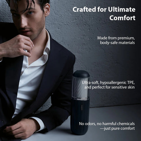 Svakom Sam Neo 2 Pro Interactive Heating Sucking and Vibrating Masturbator - Dark Blue