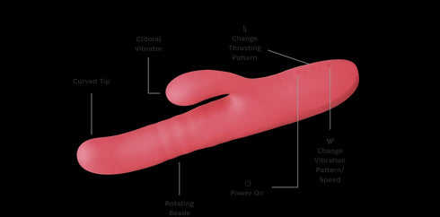 Le Wand Thrust Rechargeable Thrusting Rabbit Vibrator with Rotating Beads