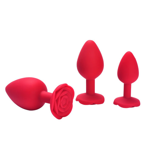 Lovendur Silicone Lust Rosy Trio Butt Plug Set