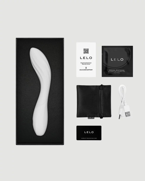 LELO MONA Spectra white intimate massager with box contents