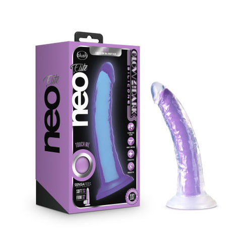 BLUSH Neo Elite Glow in the Dark 7 inch Silicone Dual Density Dildo