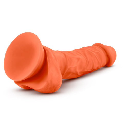 Neo Elite By Blush - 7.5 Silicone Dual Density Cock with Balls - Neon Orange