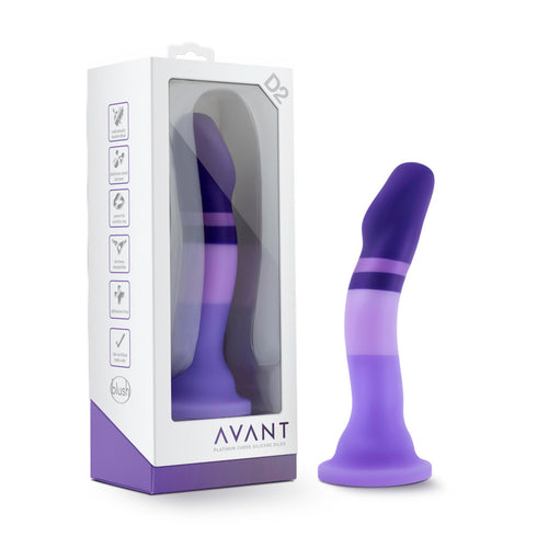 BLUSH Avant - D2 Purple Rain Silicone Dildo - 7.5 Inch