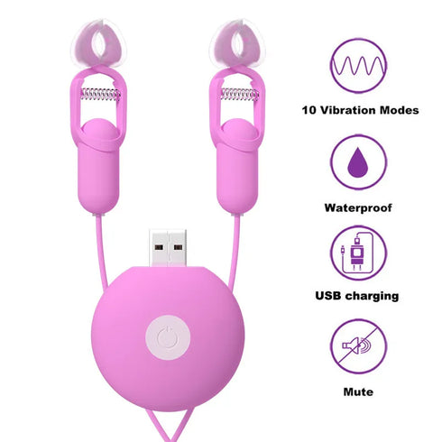 GALAKU Vibrating Nipple Clamps with Remote Control
