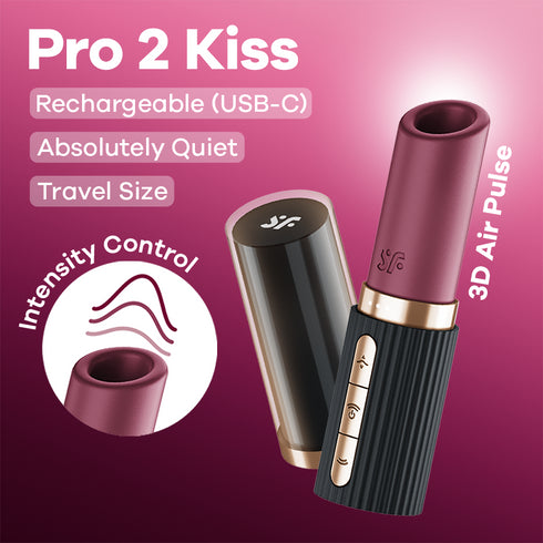 Satisfyer Pro 2 Kiss - USB Rechargeable Air Pulse Clitoral Stimulator Vibrator