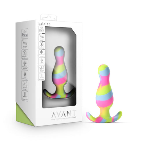 Avant By Blush - Kaleido Lime: Artisan 3 Inch Tapered Stayput Butt Plug with Pleasure Curves
