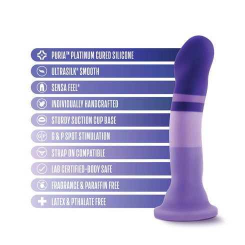 BLUSH Avant - D2 Purple Rain Silicone Dildo - 7.5 Inch