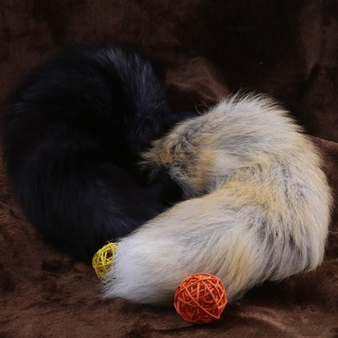 Red Fox Tail Vibrating Butt Plug With Remote