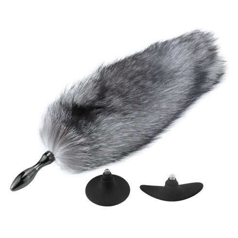 CHAMP Faux Silver Fox Tail Butt Plug
