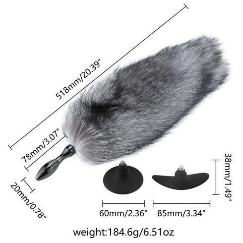 CHAMP Faux Silver Fox Tail Butt Plug