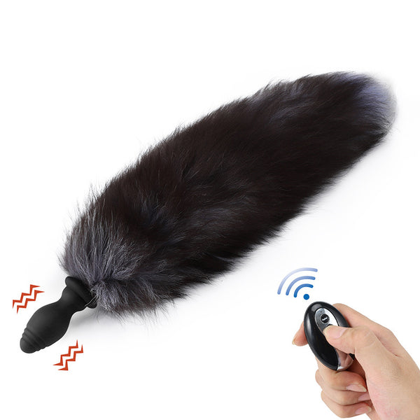 CHAMP Vibrating Fox Tail Butt Plug - Remote control