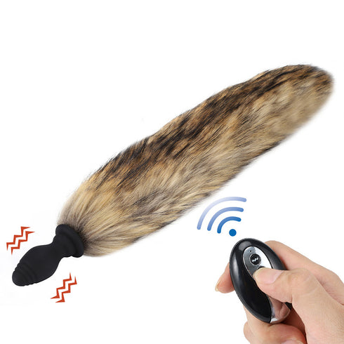 CHAMP Vibrating Fox Tail Butt Plug - Remote control