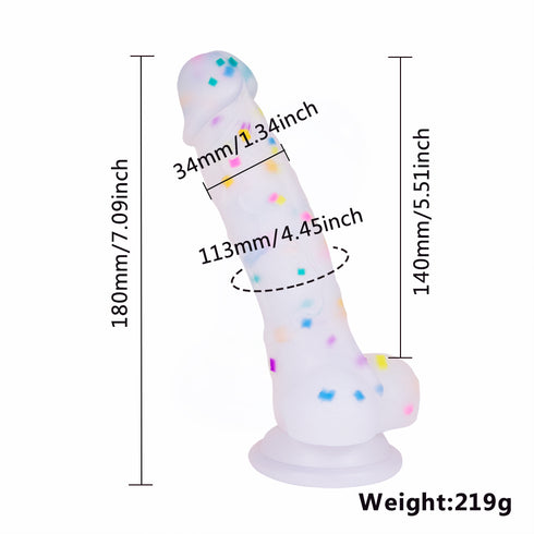 Realistic Dildo - Confetti 7.1 Inch