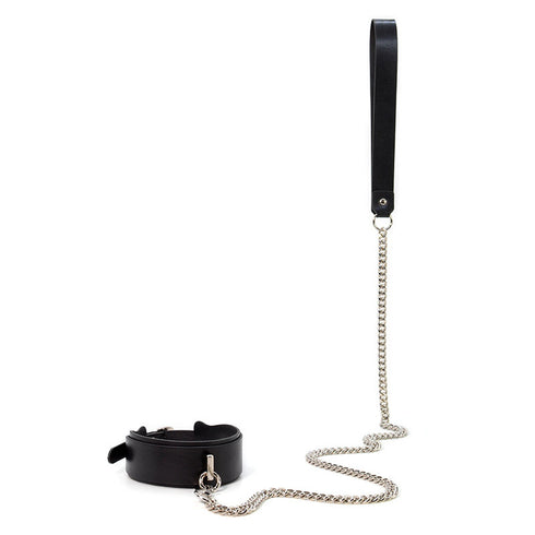 Trio Hide Luxury Cowhide Collar with Leash