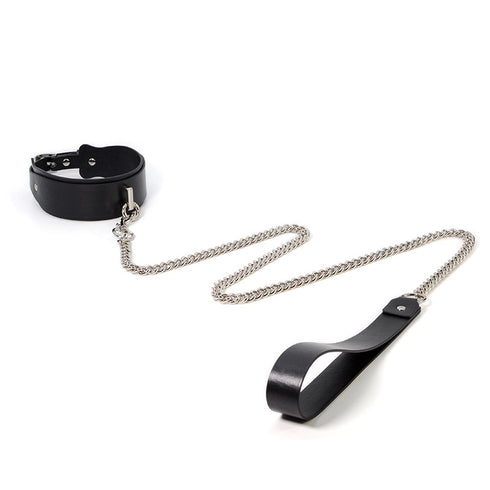 Trio Hide Luxury Cowhide Collar with Leash