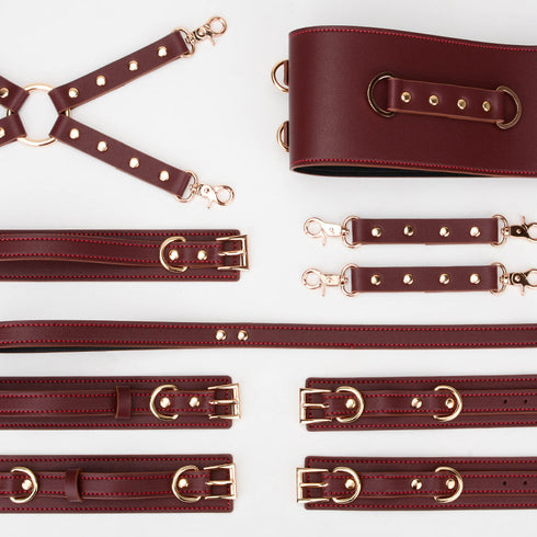 Trio Hide Deluxe Waist and Thigh Bondage Set - 8 Pieces