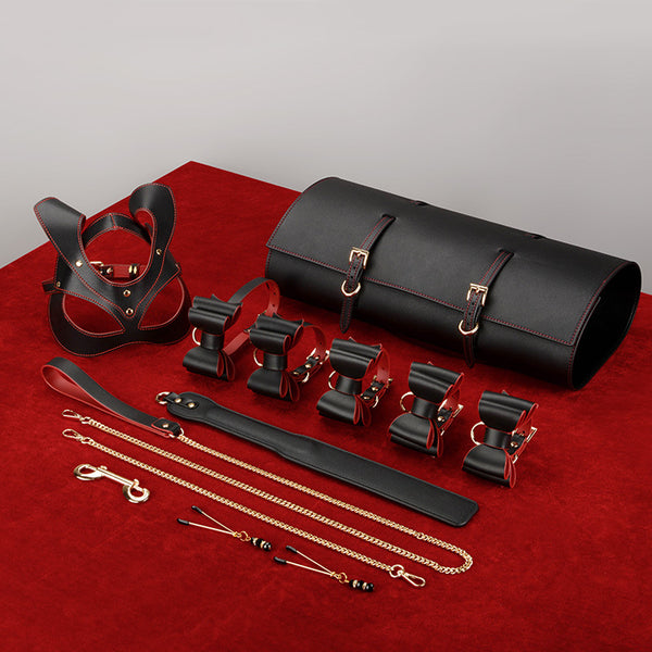 Trio Hide Luxury Bondage Gear Kit - 10 pieces